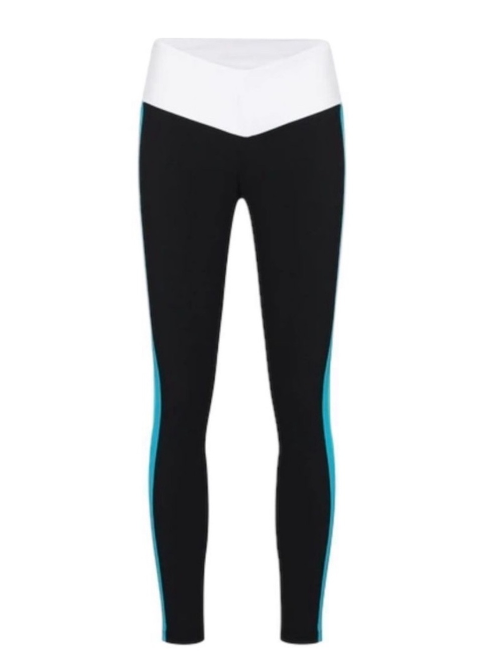 New Balance x Staud Leggings Black Blue Stripe V Front M - Picture 2 of 9